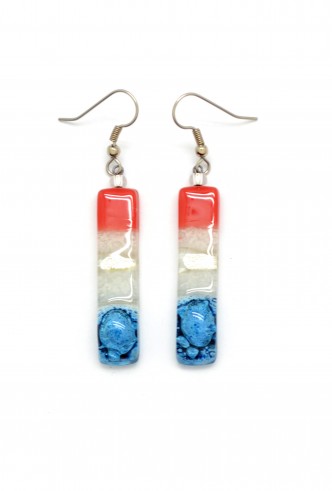 Red White Blue Glass Earrings Red White Blue Glass Earrings
